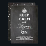 Behalt Calm Merry auf Chalkboard Holiday Party Ein Einladung<br><div class="desc">Mit Fett*fa*tin entworfen. Einfach mit eigenen Texten,  Fotos oder Bildern anpassen. Für individuelle Anfragen wenden Sie sich bitte direkt an fat*fa*tin. Es gelten benutzerdefinierte Gebühren. www.zazzle.com/fat_fa_tin www.zazzle.com/color_therapy www.zazzle.com/fatfatin_blue_knot www.zazzle.com/fatfatin_red_knot www.zazzle.com/fatfatin_mini_me www.zazzle.com/fatfatin_box www.zazzle.com/fatfatin_design www.zazzle.com/fatfatin_ink</div>