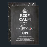 Behalt Calm Merry auf Chalkboard Holiday Party Ein Einladung<br><div class="desc">Mit Fett*fa*tin entworfen. Einfach mit eigenen Texten,  Fotos oder Bildern anpassen. Für individuelle Anfragen wenden Sie sich bitte direkt an fat*fa*tin. Es gelten benutzerdefinierte Gebühren. www.zazzle.com/fat_fa_tin www.zazzle.com/color_therapy www.zazzle.com/fatfatin_blue_knot www.zazzle.com/fatfatin_red_knot www.zazzle.com/fatfatin_mini_me www.zazzle.com/fatfatin_box www.zazzle.com/fatfatin_design www.zazzle.com/fatfatin_ink</div>