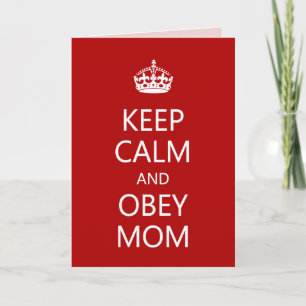 Behalt Calm Obey Mama Muttertag Funny Karte