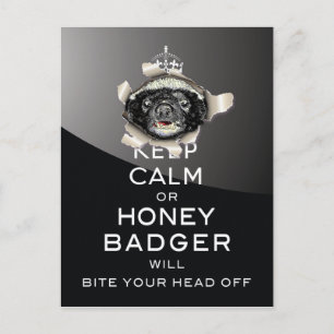 Behalt Calm oder Honey Badger... Postkarte