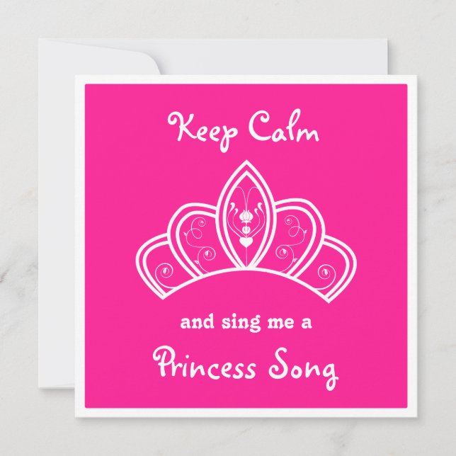 Behalt Calm Pink Princess Song Karaoke Party Einladung (Vorderseite)