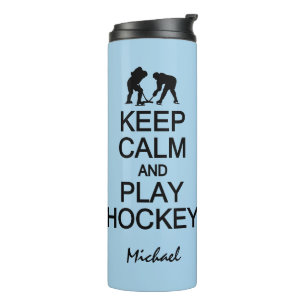 Behalt Calm & Play Hockey individuelle Name & colo Thermosbecher