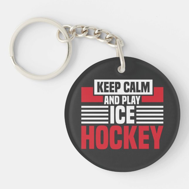 Behalt Calm Play Hockey Schlüsselanhänger (Vorderseite)