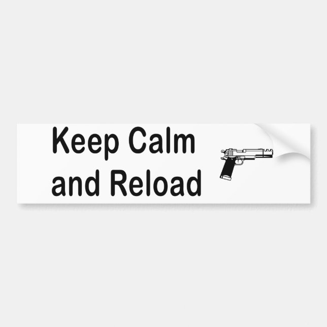 Behalt Calm Reload Handgun Autoaufkleber (Vorne)