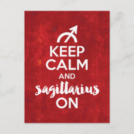 Behalt Calm Sagittarius am Geburtstag Rot Postkarte