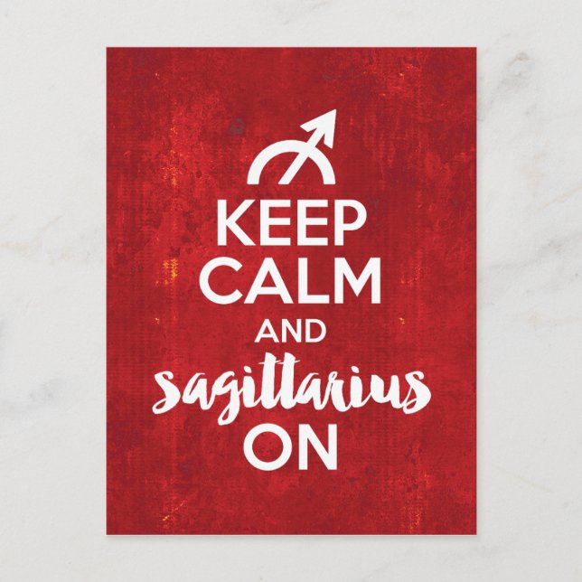 Behalt Calm Sagittarius am Geburtstag Rot Postkarte (Vorderseite)