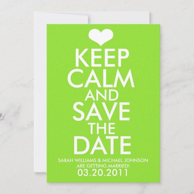 Behalt Calm & Save the Date (Vorderseite)