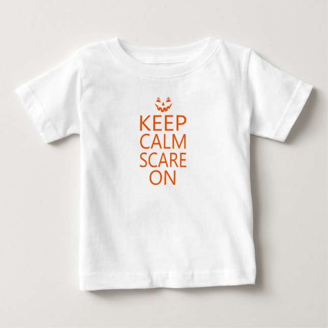 Behalt Calm Scare auf Pumpkin Face T-Shirt (Vorderseite)