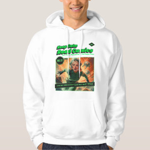 Behalt Calm Space Girl Retro Comic Book Hoodie