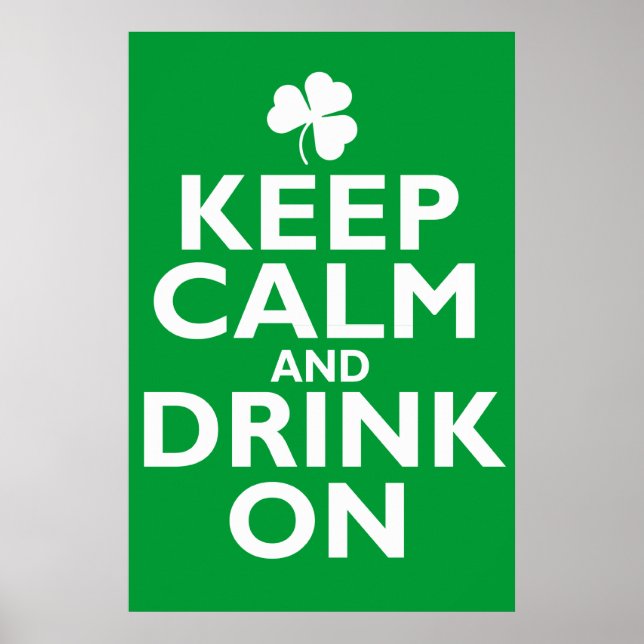 Behalt Calm St Patricks Day Spaß Poster (Vorne)