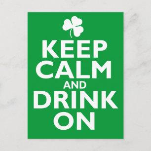 Behalt Calm St Patricks Day Spaß Postkarte