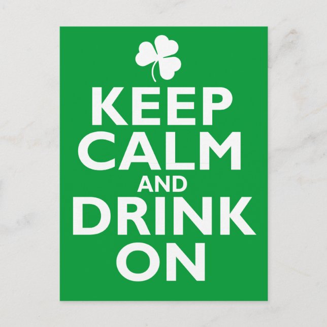 Behalt Calm St Patricks Day Spaß Postkarte (Vorderseite)
