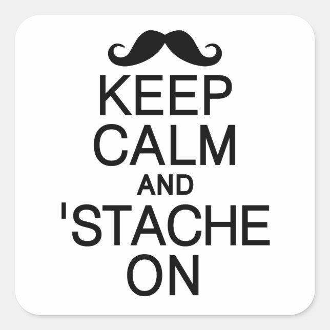 Behalt Calm & Stache On Aufkleber (Vorderseite)