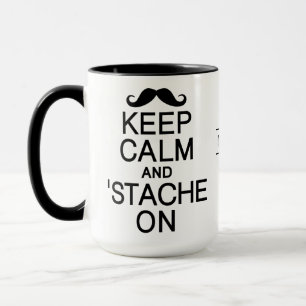 Behalt Calm & 'Stache on individuelle Name Tasse