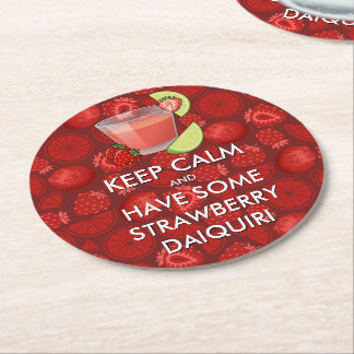 Behalt Calm - Strawberry Daiquiri Paper Untersetze Runder Pappuntersetzer