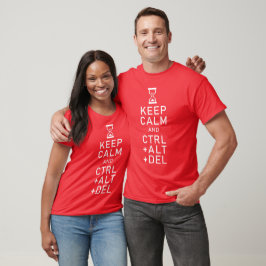 Behalt Calm & STRG + ALT + DEL Funny Programmer Ge T-Shirt