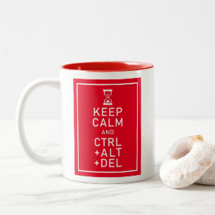 Behalt Calm & STRG + ALT + DEL Funny Programmer Ge Zweifarbige Tasse
