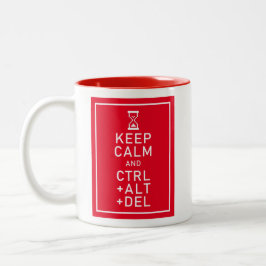 Behalt Calm & STRG + ALT + DEL Funny Programmer Ge Zweifarbige Tasse