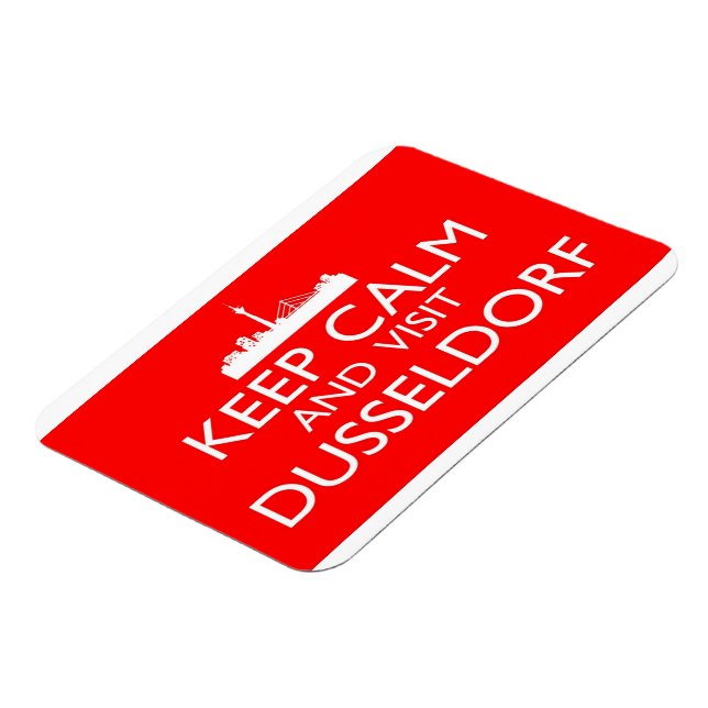 Behalt Calm und Besuch Dusseldorf - Deutschland Ma Magnet (Linke Seite)