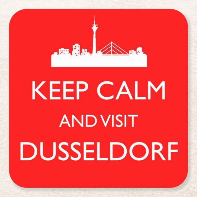 Behalt Calm und Besuch Dusseldorf - Deutschland Un Rechteckiger Pappuntersetzer (Vorderseite)