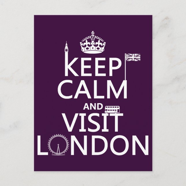 Behalt Calm und Besuch London Postkarte (Vorderseite)