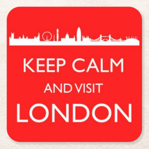 Behalt Calm und Besuch London Untersetzer