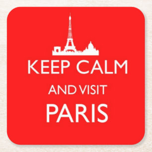 Behalt Calm und Besuch Paris Untersetzer