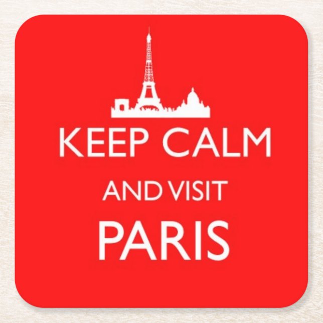 Behalt Calm und Besuch Paris Untersetzer (Vorderseite)