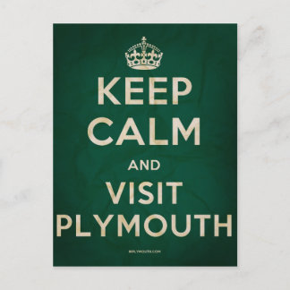 Behalt Calm und Besuch Plymouth Postkarte