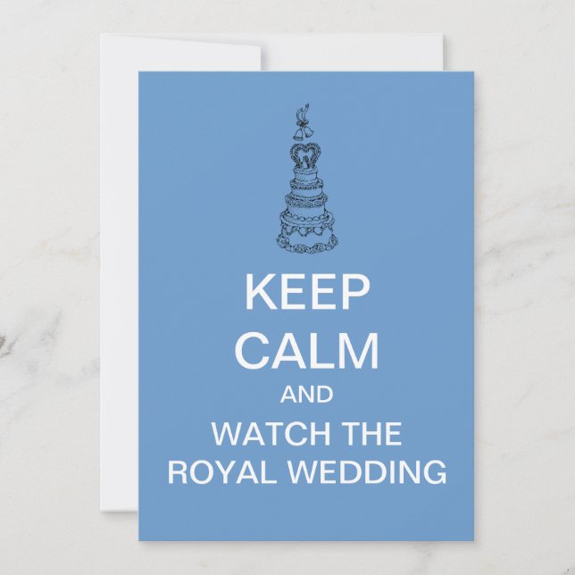 BEHALT CALM und besucht die Königliche Hochzeit Einladung (Vorderseite)