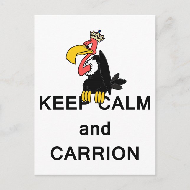 Behalt Calm und Carrion-Vulture Postkarte (Vorderseite)
