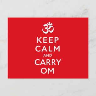 Behalt Calm und Carry Om Motivierend Morale Postkarte