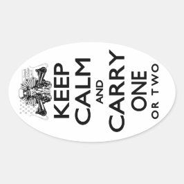 Behalt Calm und Carry One Ovaler Aufkleber