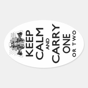 Behalt Calm und Carry One Ovaler Aufkleber
