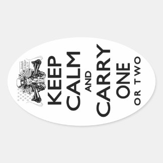 Behalt Calm und Carry One Ovaler Aufkleber