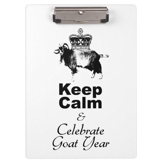 Behalt Calm und Celebrate Goat year CpB Klemmbrett (Vorderseite)