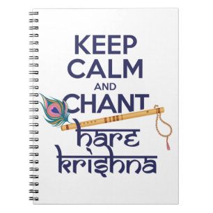Behalt Calm und Chant Hare Krishna Mantra Gesang Notizblock