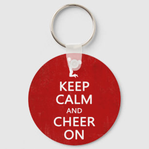 Behalt Calm und Cheer On, Cheerleader Red Schlüsselanhänger
