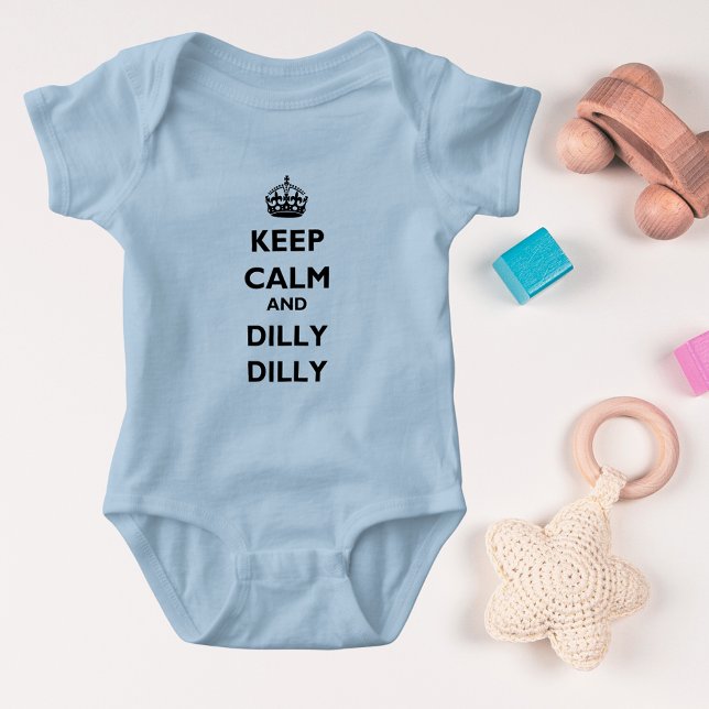 Behalt Calm und Dilly Dilly Baby Jersey Lt Bodysui Baby Strampler (Keep Calm and Dilly Dilly Baby Jersey Lt Bodysuit)
