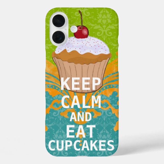 BEHALT CALM UND esse Cupcakes-change aqua in belie iPhone 16 Plus Hülle (Rückseite)