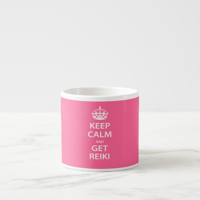 Behalt Calm und Get Reiki Espressotasse (Vorderseite)
