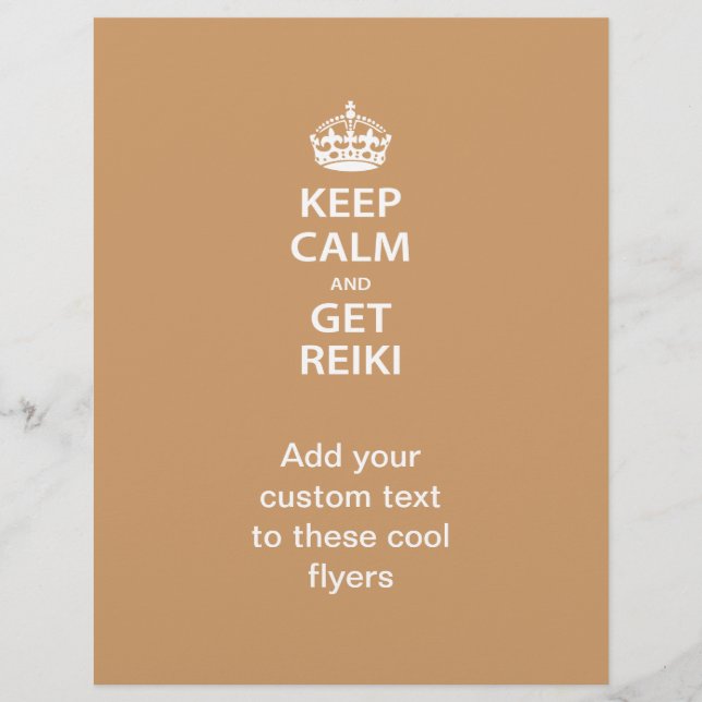 Behalt Calm und Get Reiki Flyer (Vorne)