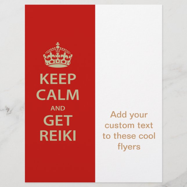 Behalt Calm und Get Reiki Flyer (Vorne)