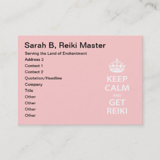 Behalt Calm und Get Reiki Terminkarte