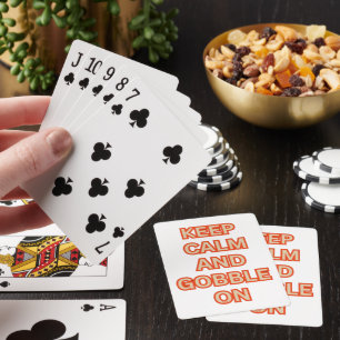 BEHALT CALM UND GOBBLE auf lustigen Erntedank Spielkarten