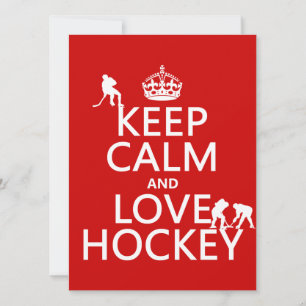 Behalt Calm und Hockey on Einladung