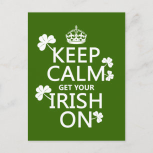 Behalt Calm und hol dein Irish On (jede beliebige Postkarte