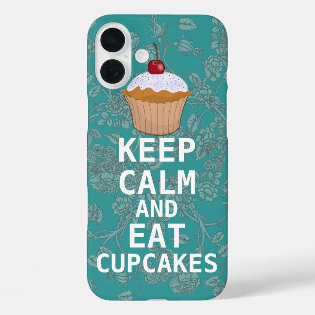 BEHALT CALM UND isst Cupcakes-Change-Pflaume in be iPhone 16 Plus Hülle (Rückseite)