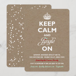 Behalt Calm und Jingle Rustic Holiday Party Einlad Einladung
