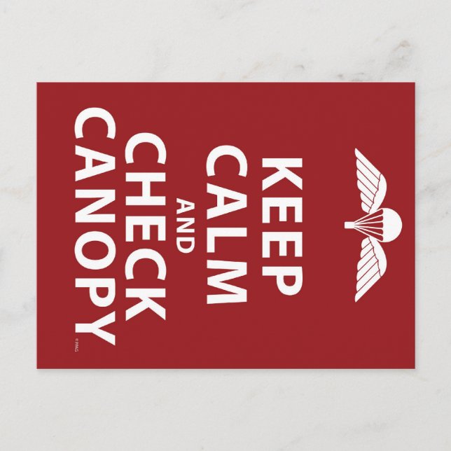 BEHALT CALM UND KARO CANOPY POSTKARTE (Vorderseite)